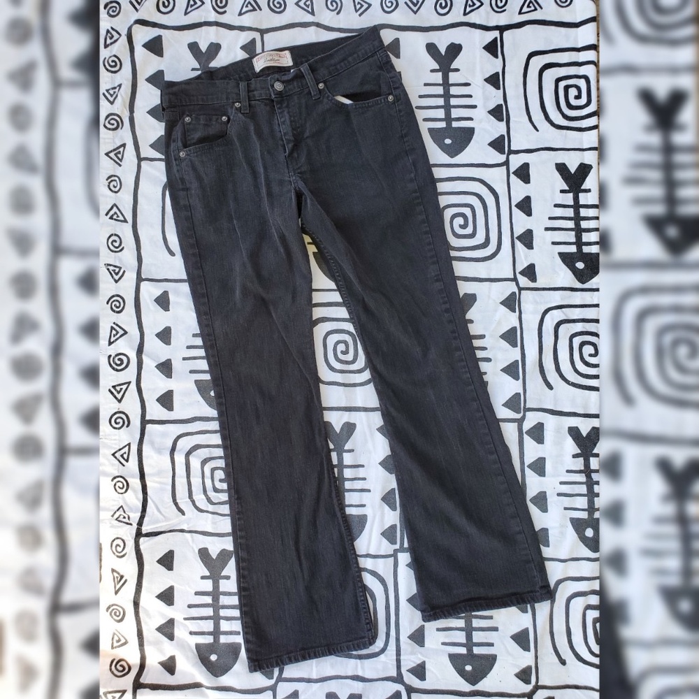 Levi's Jeans Strauss Signature Stretch Bootcut Black Mid Misses Size 8 Medium